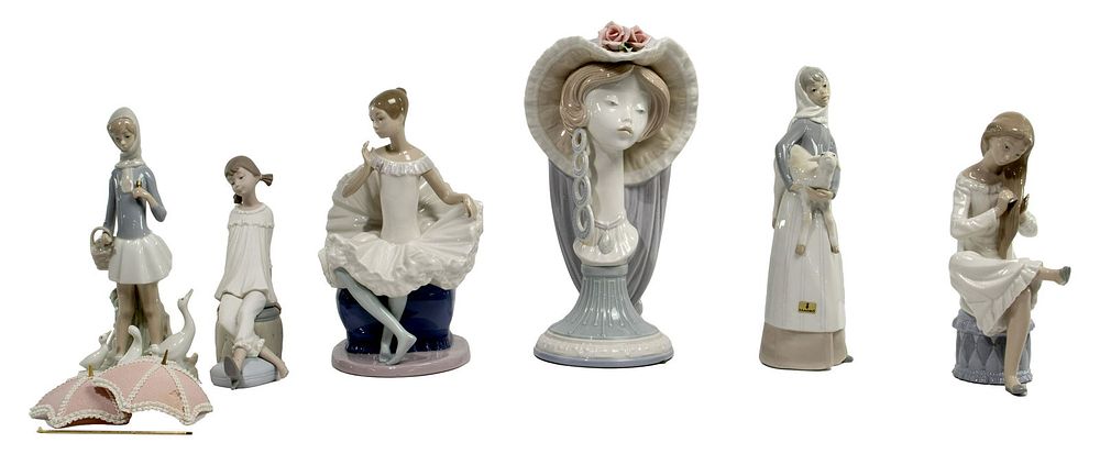 Lot 377: Lladro and Nao Porcelain Figurine Assortment