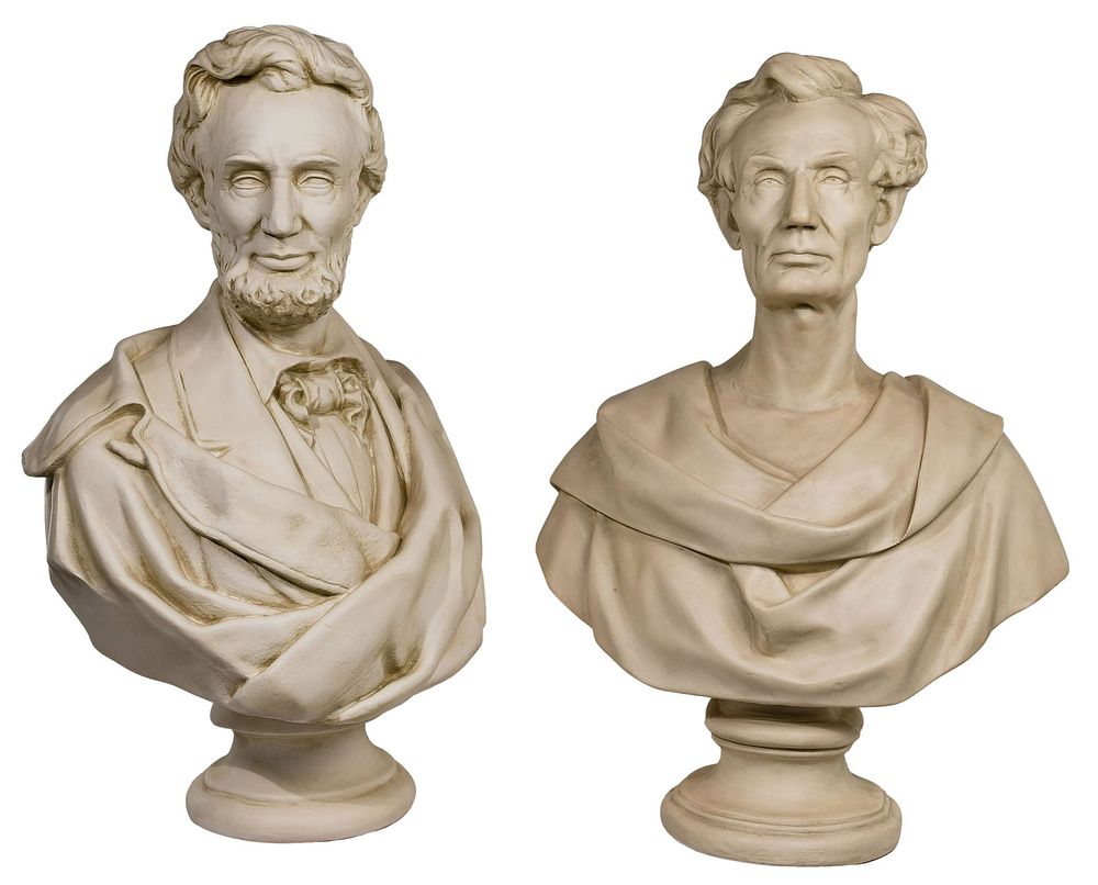 Lot 395: Abraham Lincoln Ceramic and Fiberglass Busts