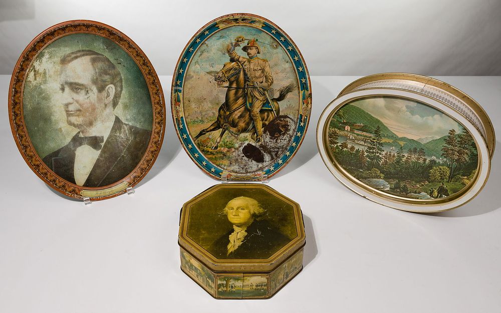 Lot 425: Political Theme Tin Assortment