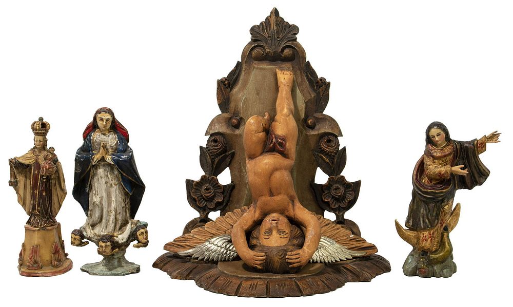 Lot 437: Ecuadorian Santo and Religious Figure Assortment