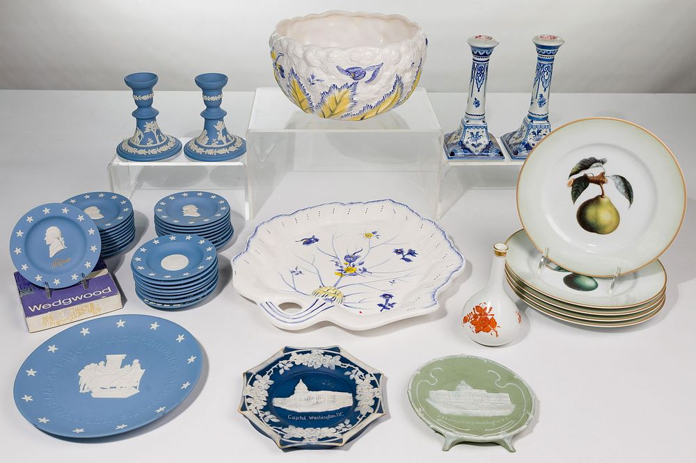 Lot 471: Wedgwood, Porcelain and Flatware Assortment