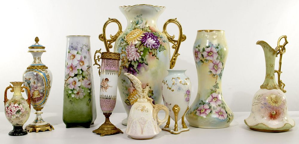 Lot 478: Sevres Urn and Porcelain Assortment