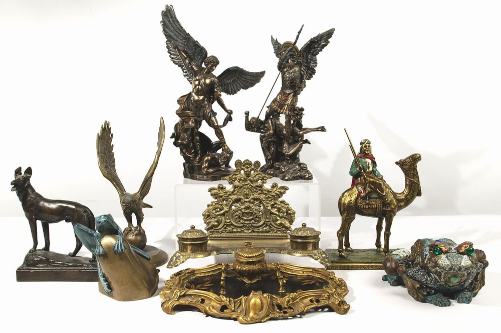 Lot 502: Desk Accessory and Statue Assortment