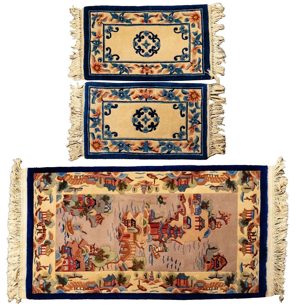 Lot 512: Asian Area Size Wool Rug Assortment