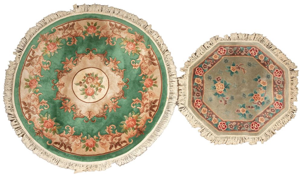Lot 515: Floral Area Size Wool Rugs