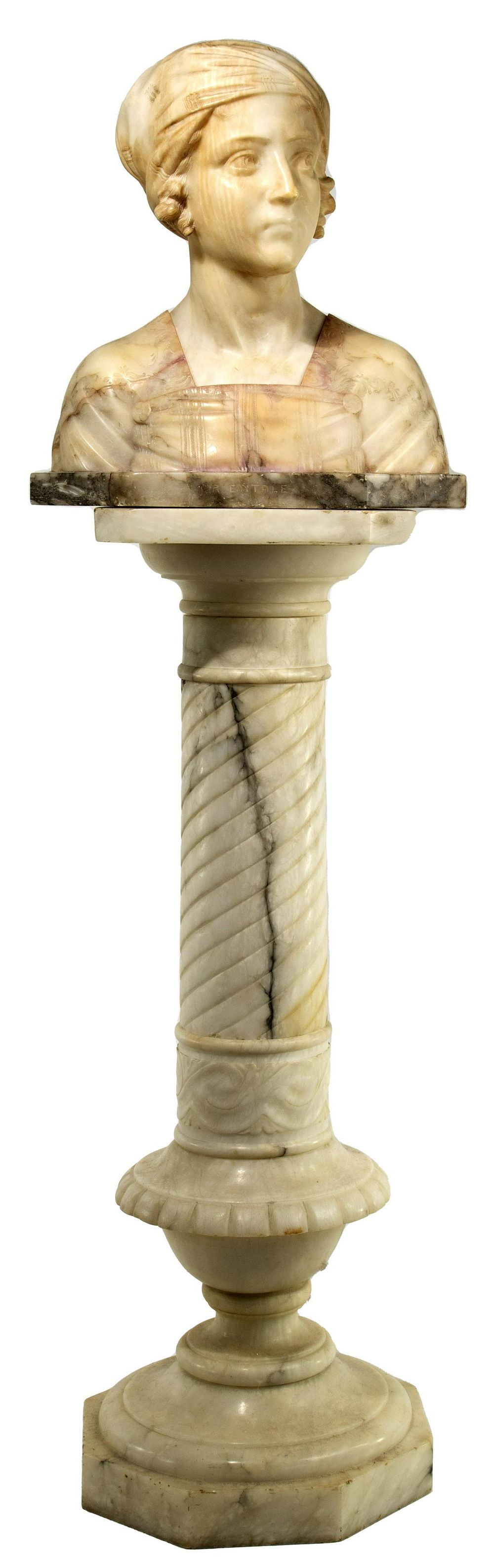 Lot 533: Marble Statue and Pedestal