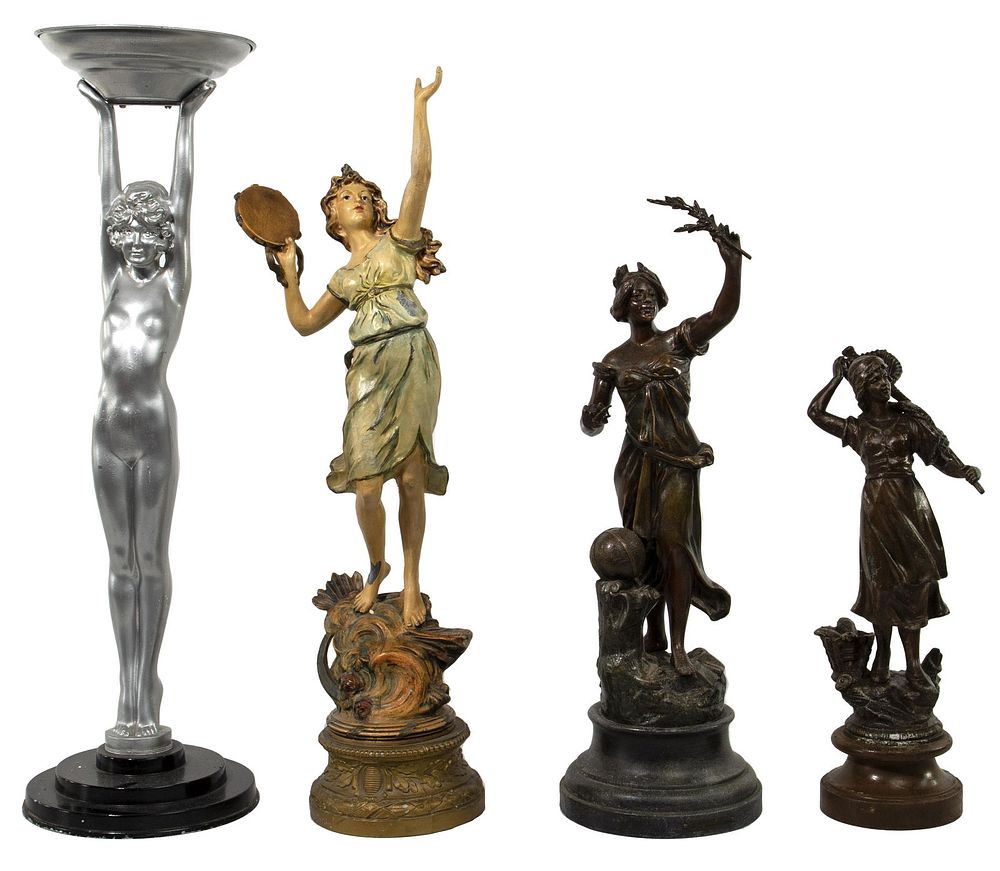 Lot 537: Cast Metal Statue Assortment