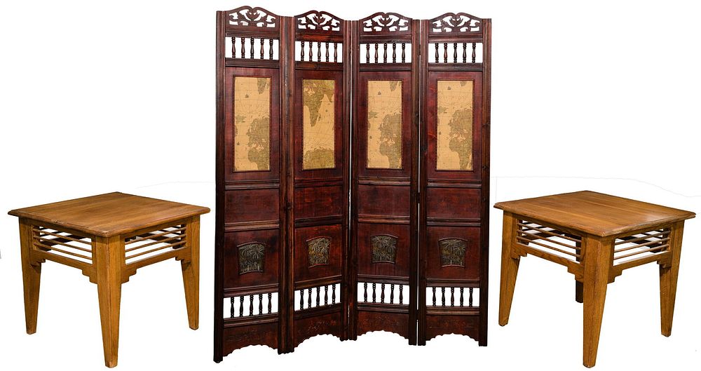 Lot 605: End Table and Screen Assortment
