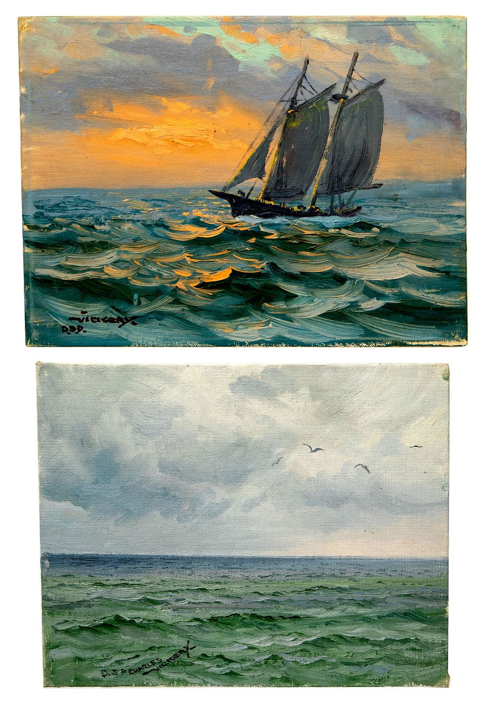 Lot 160: Charles Vickery (American, 1913-1998) Oils on Canvas
