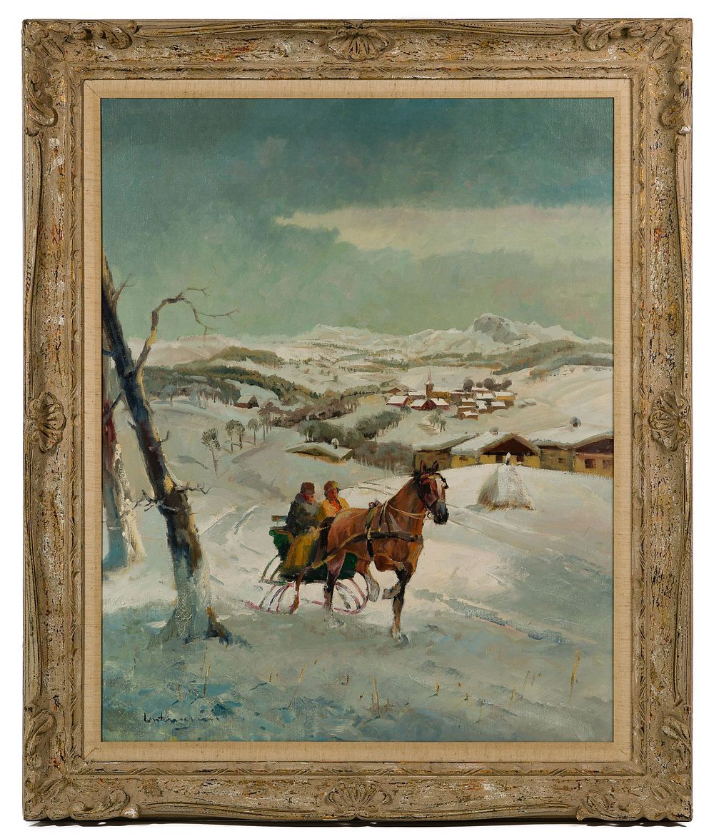 Lot 184: Ludwig Gschossmann (German, 1894-1988) 'Snow' Oil on