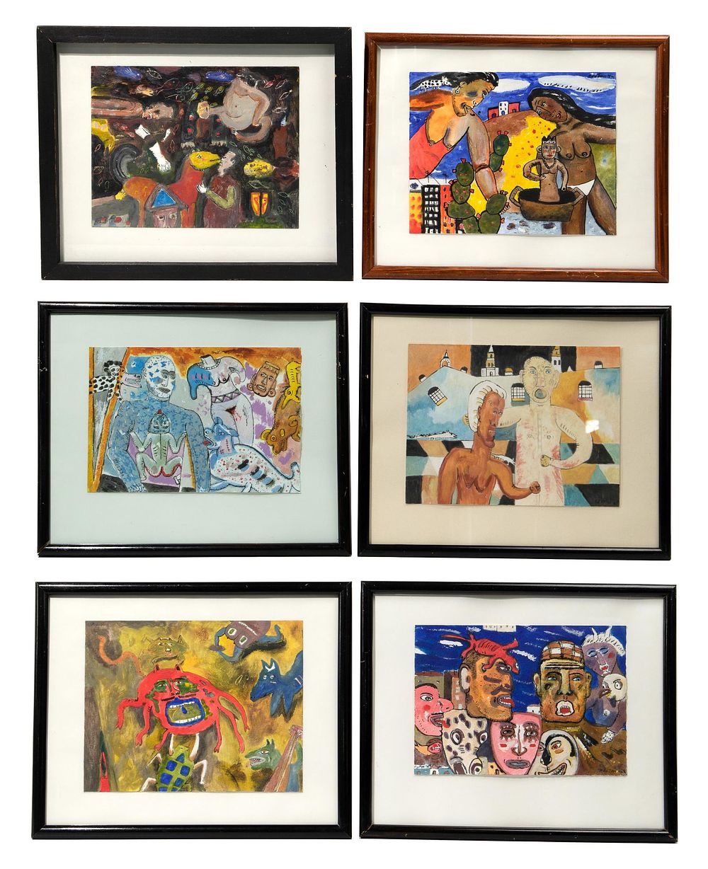 Lot 189: Rene del Toro Mixed Media on Paper Artwork Assortment