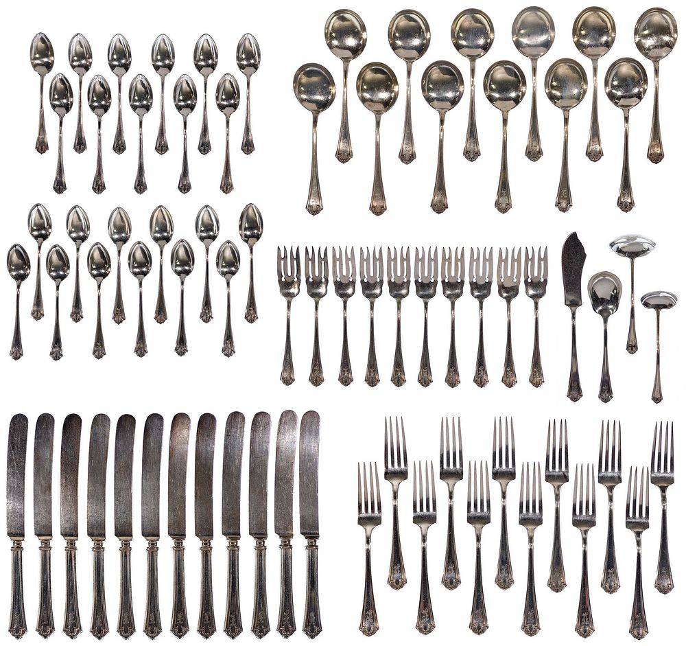 Lot 214: Watrous 'Quincy' Sterling Silver Partial Flatware