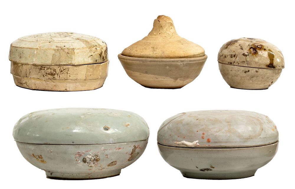 Lot 233: Chinese Song Style Porcelain Covered Box Assortment