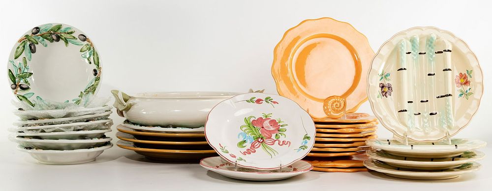 Lot 293: Porcelain Plate and Serving Piece Assortment