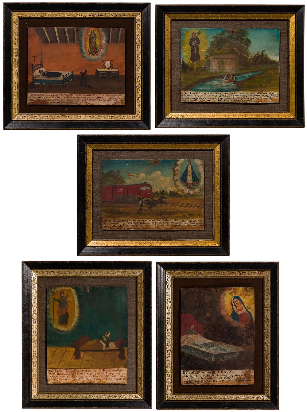 Lot 345: Mexican Oil on Tin Ex-Voto Retablo Assortment