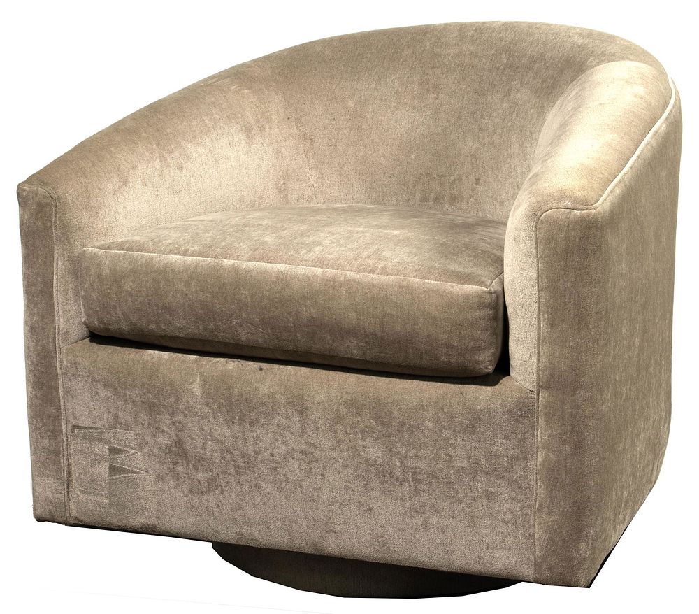 Lot 358: (Attributed to) Milo Baughman Upholstered Swivel Chair
