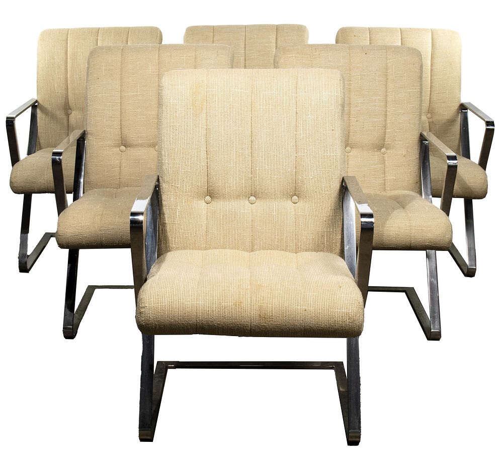 Lot 361: Chromecraft Chrome and Upholstery Chair Collection
