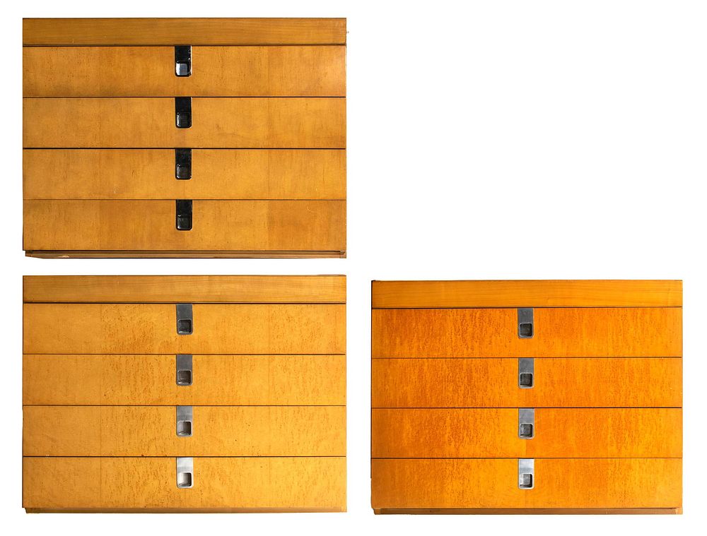 Lot 373: Brian Palmer for Baker Birdseye Maple Chests
