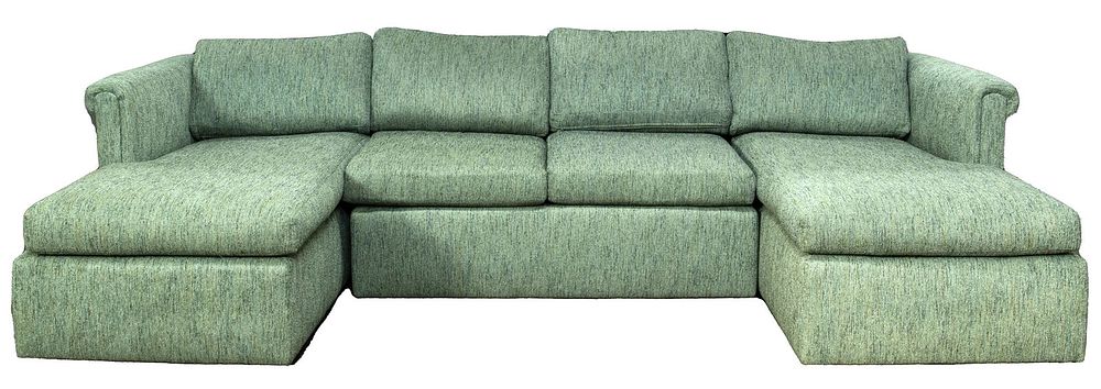 Lot 383: Upholstered Sectional Sofa