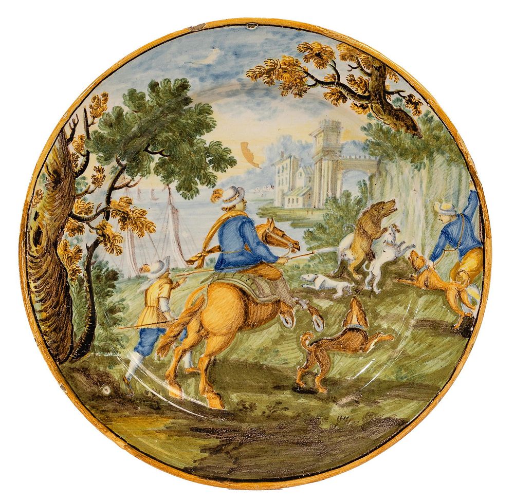 Lot 232: Italian Castelli Majolica Plate