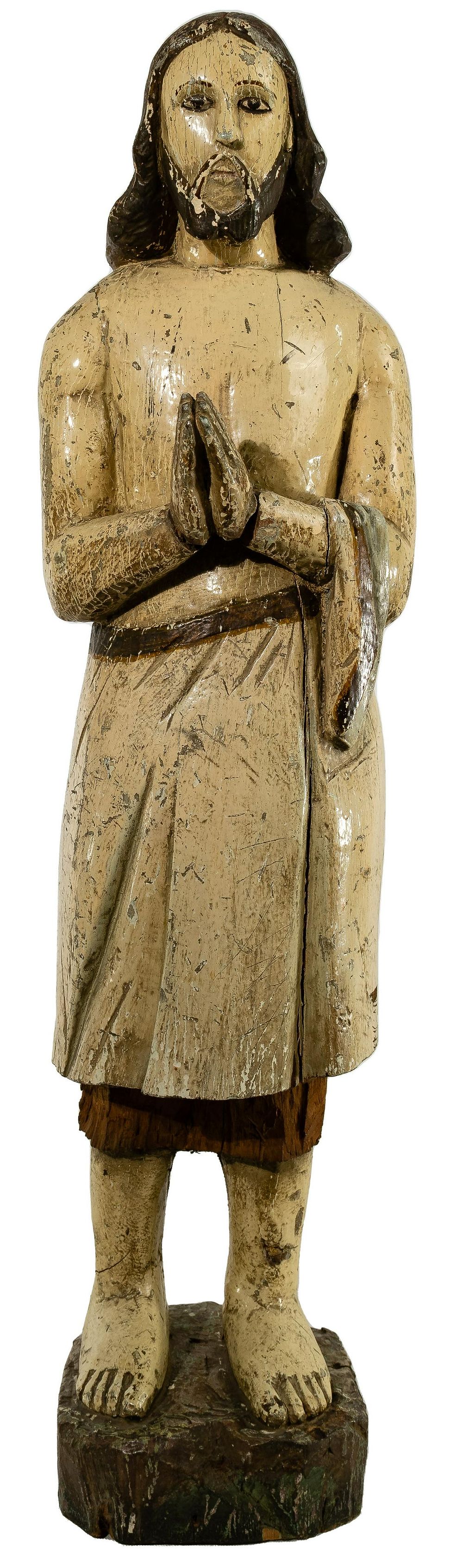 Lot 306: Spanish Colonial Style Carved Wood Santo Statue
