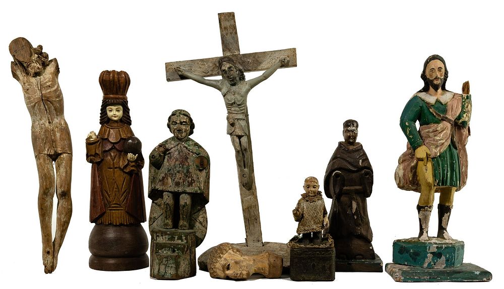 Lot 307: Spanish Colonial Style Wood Santo Assortment