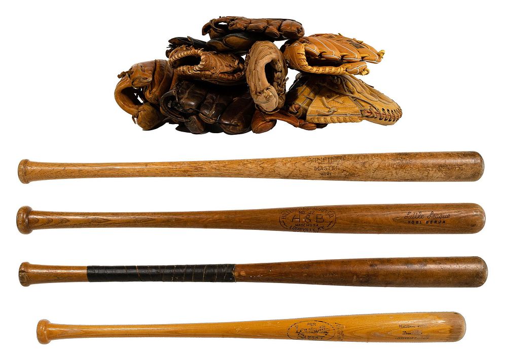 Lot 308: Baseball Bat and Glove Assortment