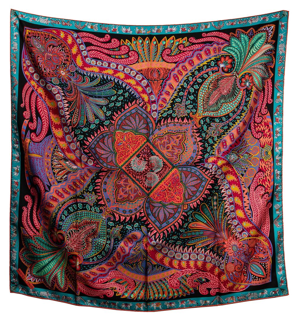 Lot 336: Hermes 'Maharani Garden' Silk Twill Scarf