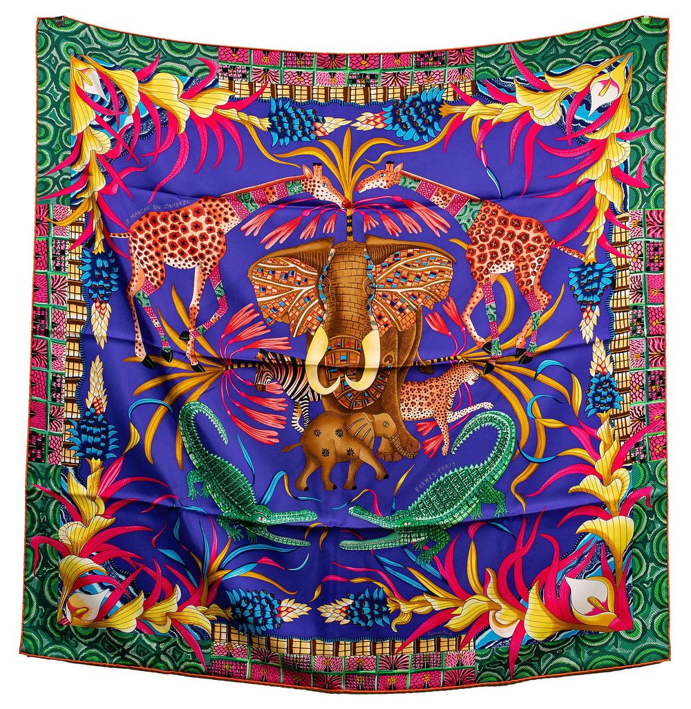 Lot 339: Hermes 'Zambeze March' Silk Twill Scarf