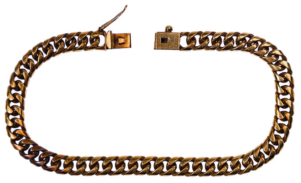 Lot 376: 14k Yellow Gold Link Bracelet