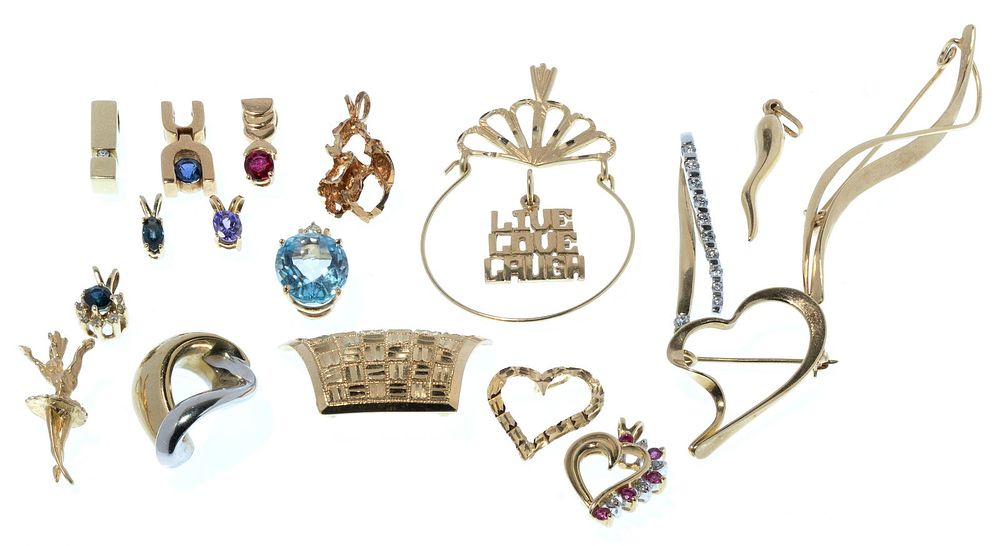 Lot 435: 14k Yellow and White Gold Jewelry Assortment