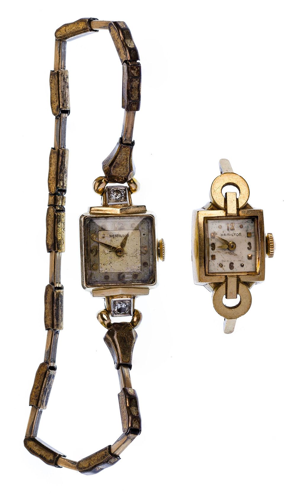 Lot 487: 14k Yellow Gold Case Wristwatches