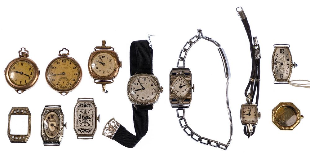 Lot 488: 18k, 14k Gold and Gold Filled Wristwatch Assortment