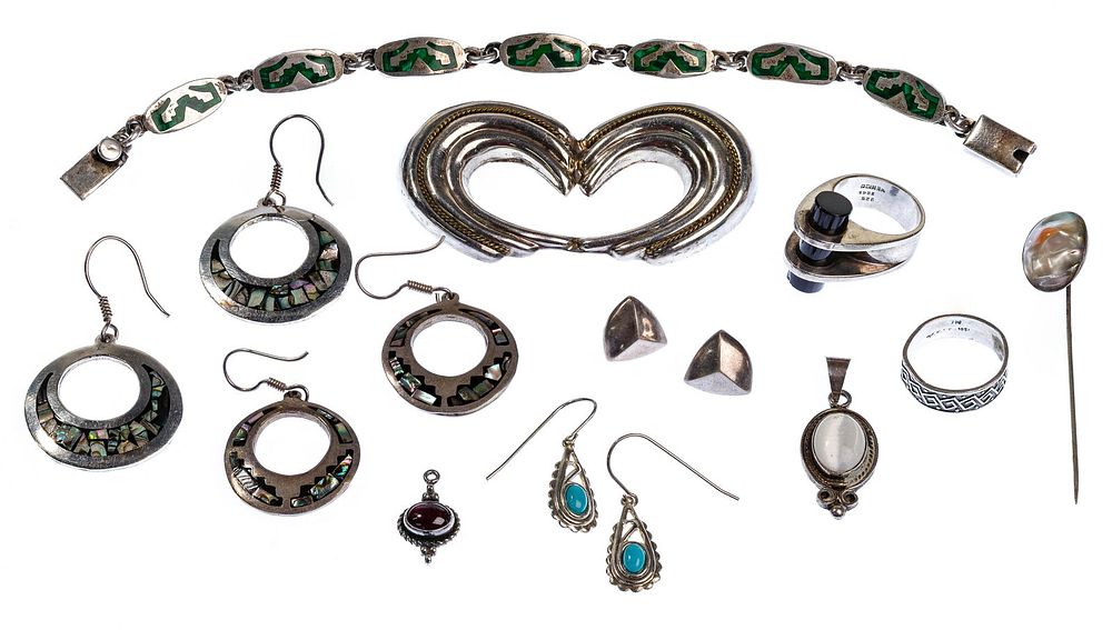 Lot 507: Taxco Sterling Silver Jewelry Assortment