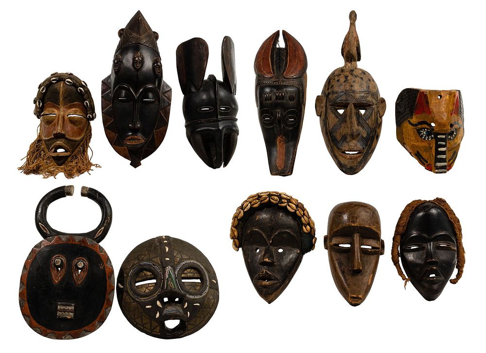 Lot 179: African Carved Wood Mask Assortment