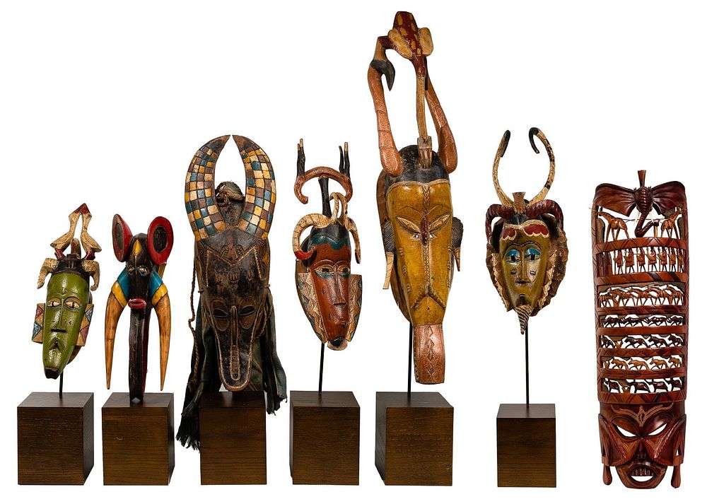 Lot 180: African Wood Mask Assortment
