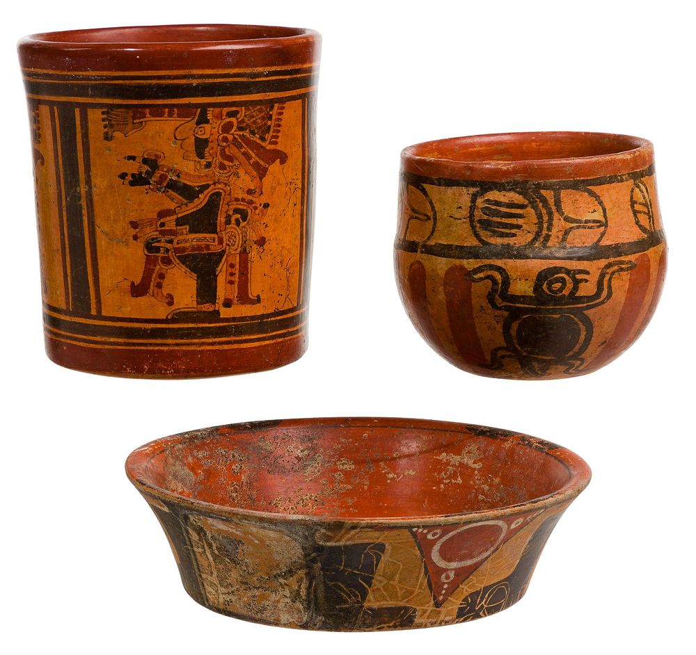 Lot 192: Pre-Columbian Mayan Style Copador Pottery Assortment
