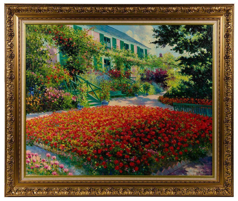 Lot 234: Claude Cambour (French, 1940-2012) 'Les Geraniums