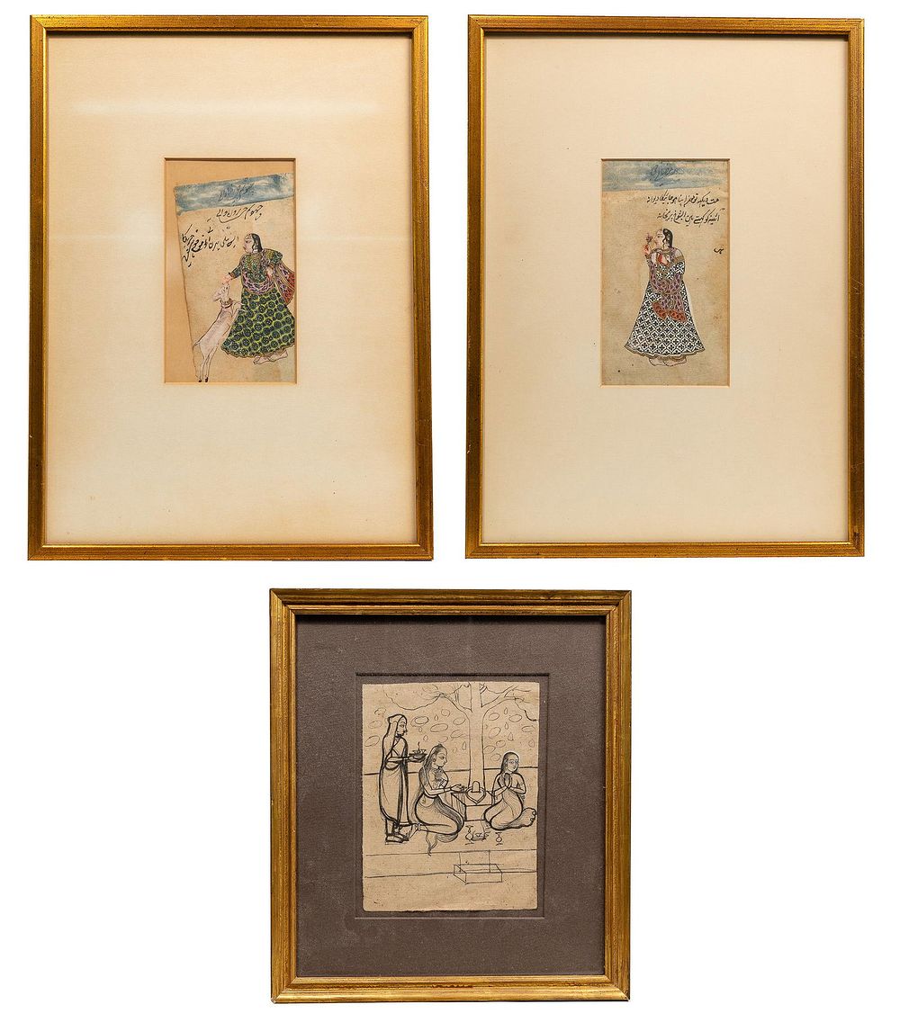 Lot 258: Mughal Gouache on Paper Assortment