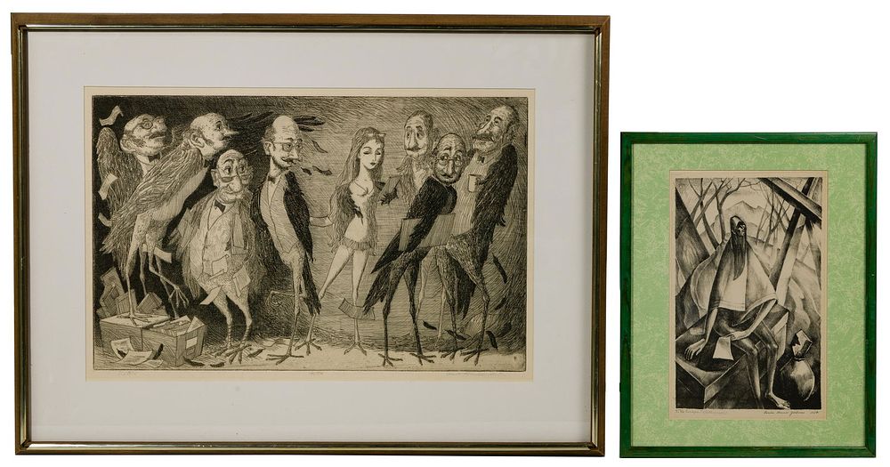 Lot 265: Curt Frankenstein (American, 1920-2009) 'VIPs' Etching