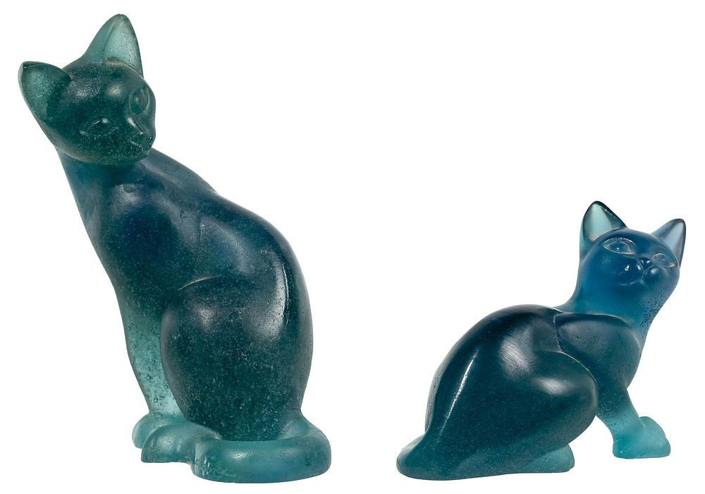 Lot 298: Daum 'Russian Cat' Pate De Verre Figures