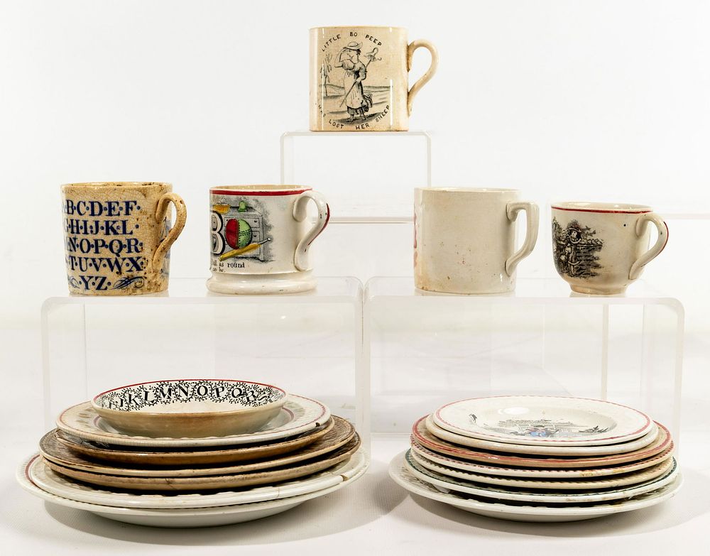 Lot 363: English ABC Plate and Cup Assortment