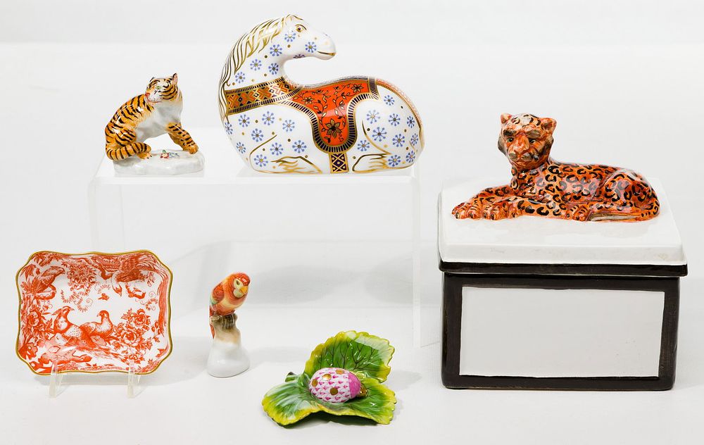 Lot 375: Meissen, Herend and Royal Crown Derby Figurine