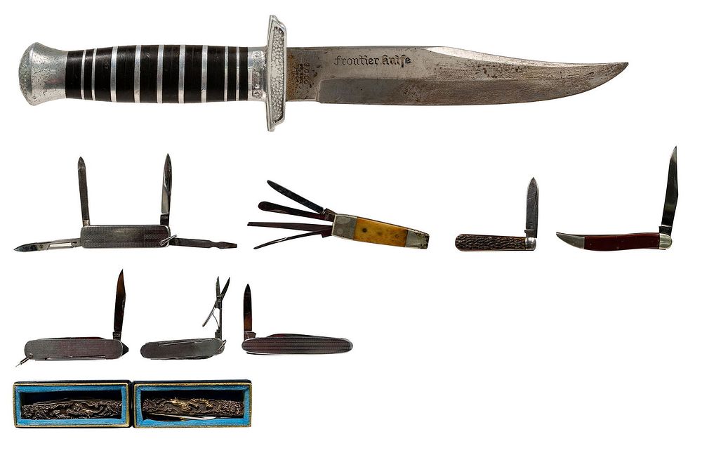 Lot 417: Sterling Silver Handled Pen Knives and Knife Assortment