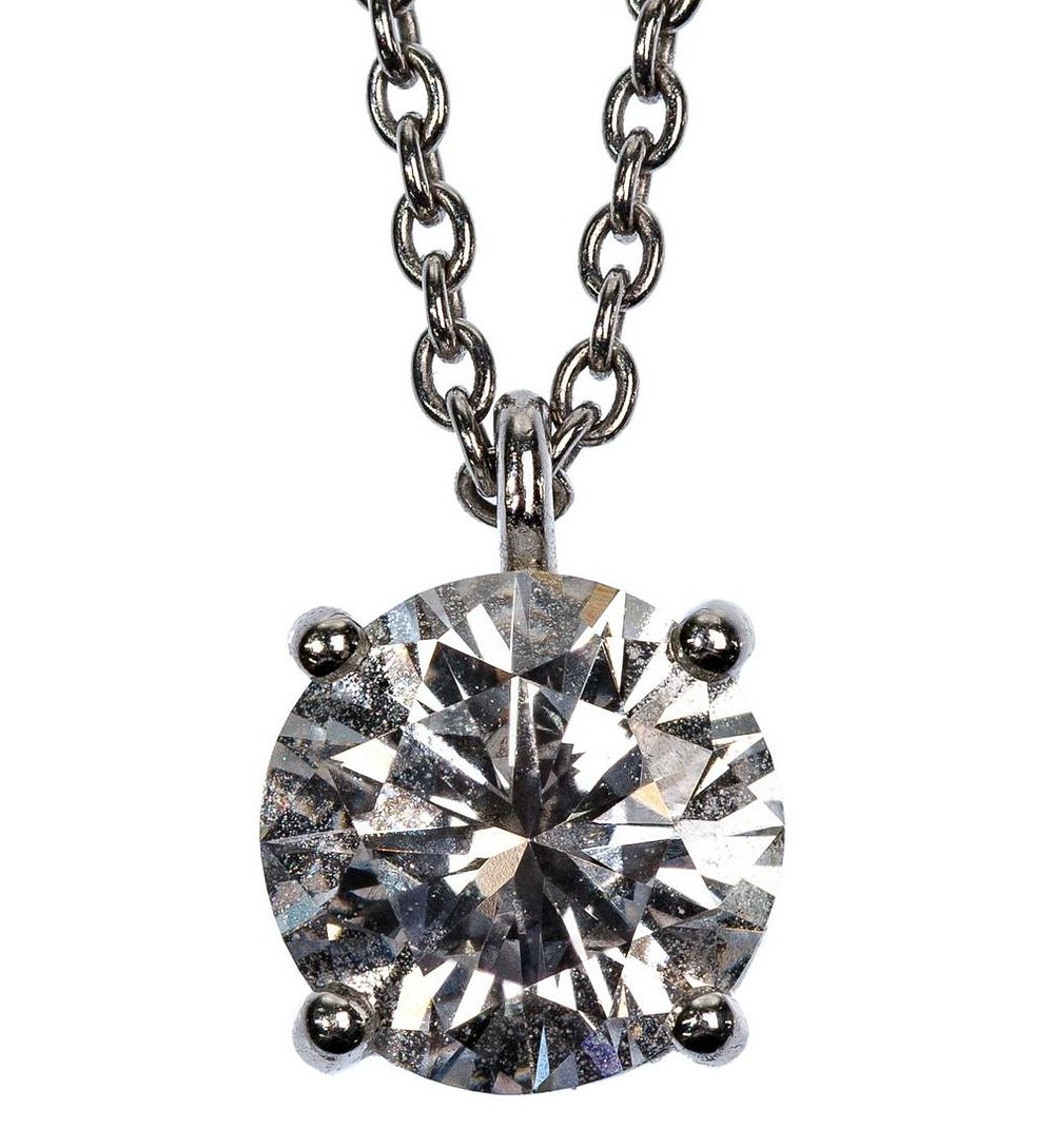 Lot 478: Tiffany & Co Platinum and Diamond Pendant on Necklace