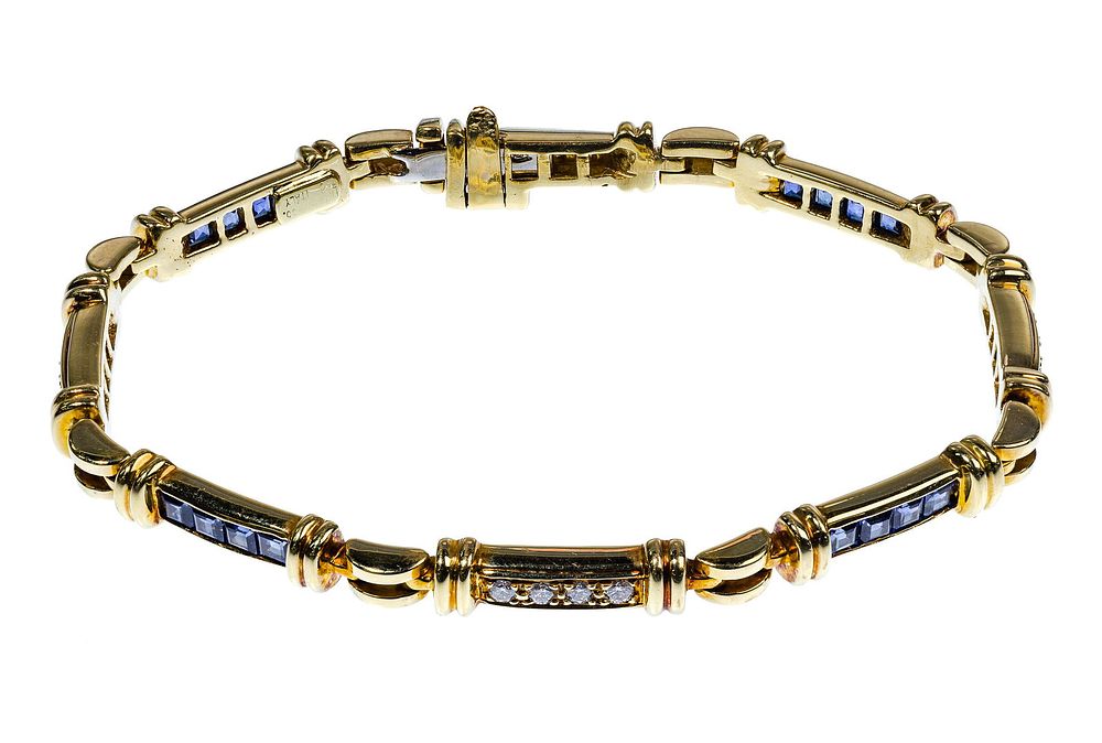 Lot 483: Tiffany & Co 18k Yellow Gold, Sapphire and Diamond