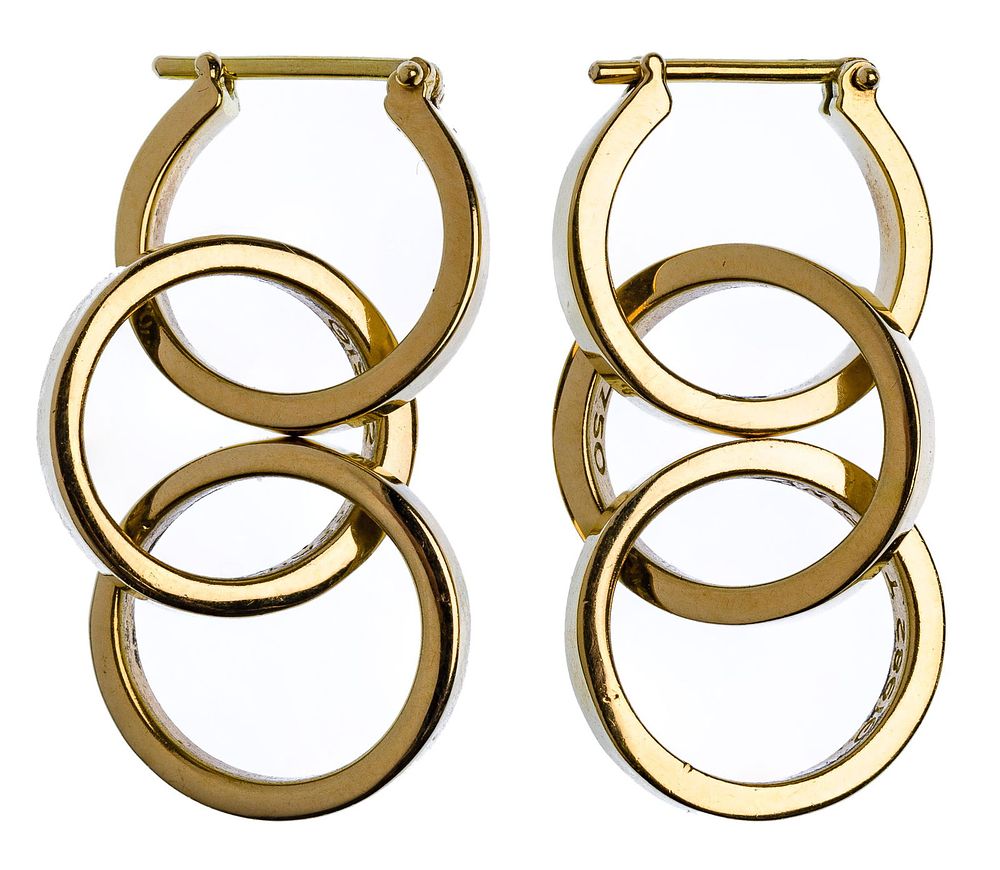 Lot 493: Tiffany & Co 18k Yellow Gold Pierced Earrings