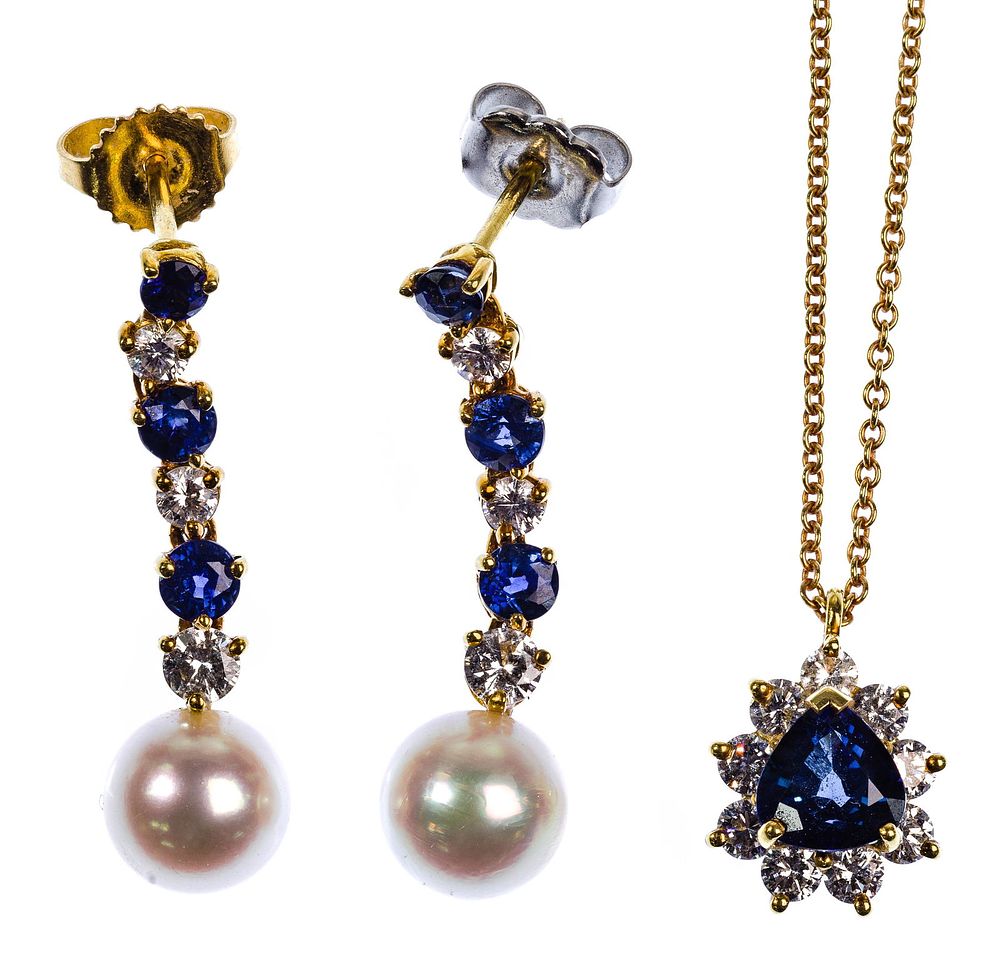 Lot 502: Tiffany & Co 18k Yellow Gold, Sapphire and Diamond