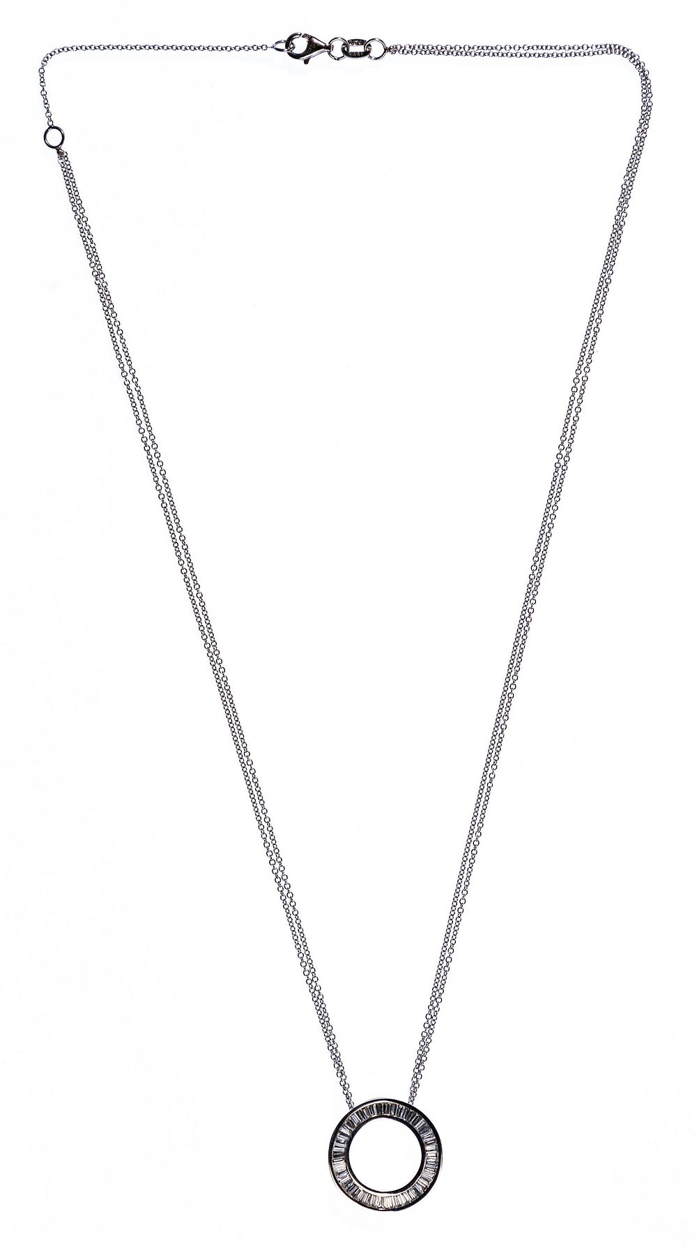 Lot 503: 18k White Gold and Diamond Pendant on Necklace