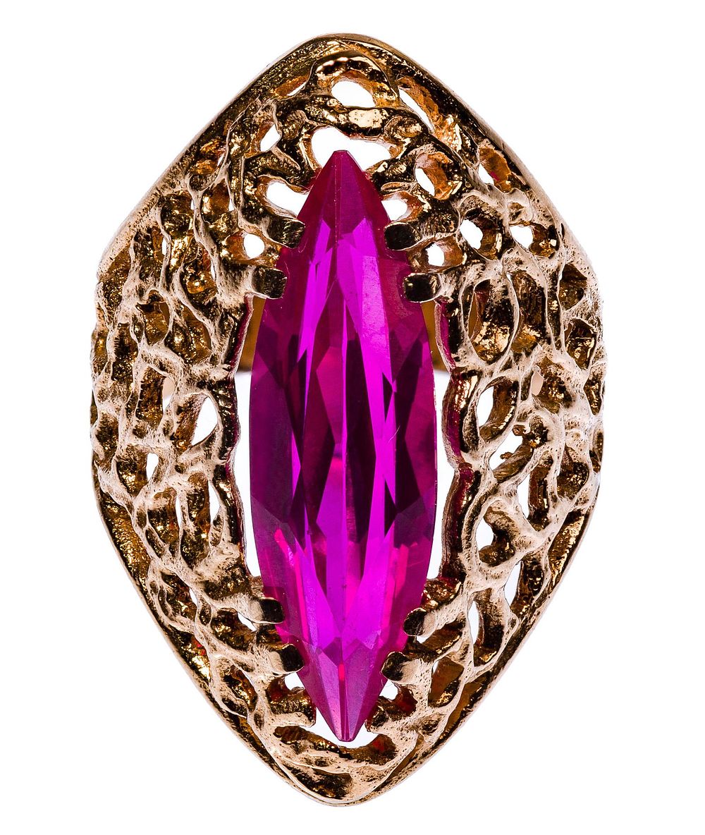 Lot 524: 14k Rose Gold and Ruby Ring